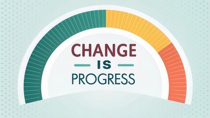 Colorful Infographic Showing Change as a Symbol of Progress with an Arc Design and Unique Color Palette