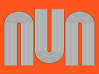 Three Arches on Orange Minimal Geometric