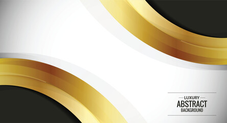Wall Mural - Elegant Curvy Golden Shape Abstract Wave Motion Luxury Background Design