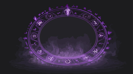 Wall Mural - Magic circle design with purple glow