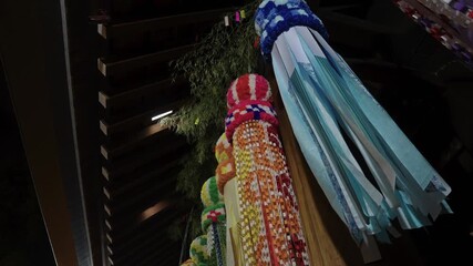 Wall Mural - Japanese Festival Night Background, Tanabata Displays at Yasukuni Shrine, Tokyo