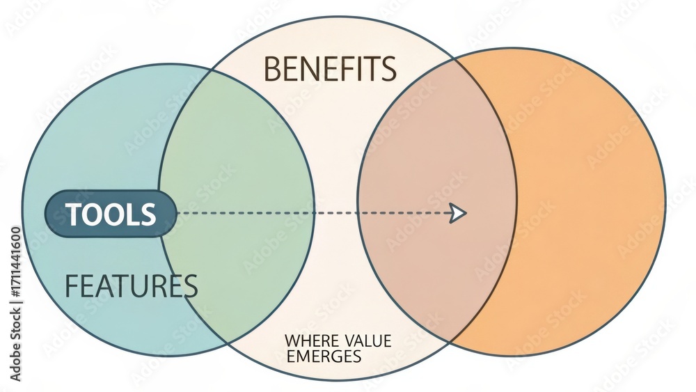 Understanding Tools, Features, and Benefits: A Venn Diagram ...