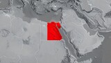 A highlighted map of Egypt