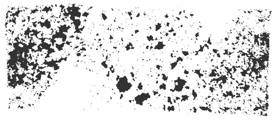 Wall Mural - Sponge texture paint effect. Grunge brush stamp. Vector spray element. Distressed stamp, splatter sprinkles. Isolated black grunge letterpress stain element overlay. Grainy texture on transparent bg