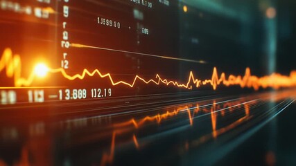 Vibrant digital pulse graph with glowing lines and data