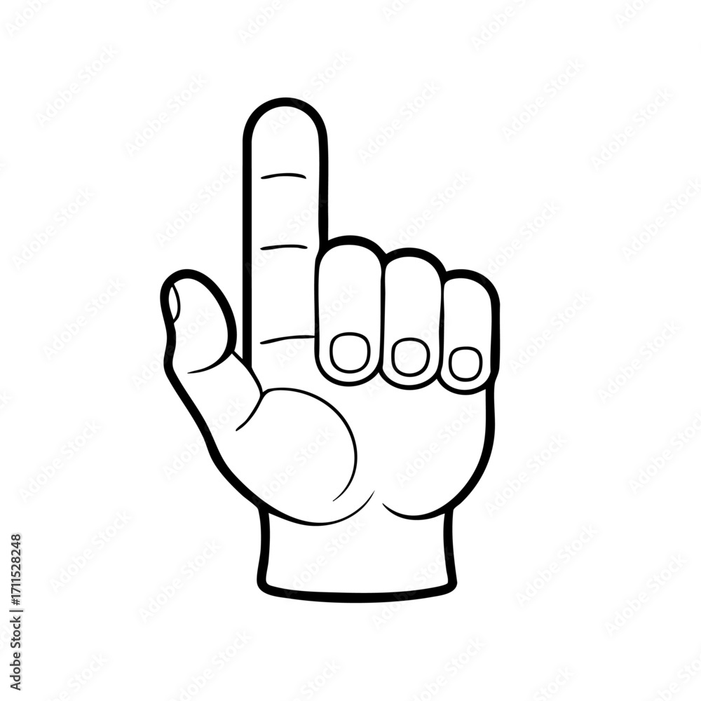 Clean outline drawing of a finger pointing minimalistic design for ...