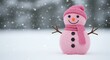 © Naga - Pink snowman winter scene