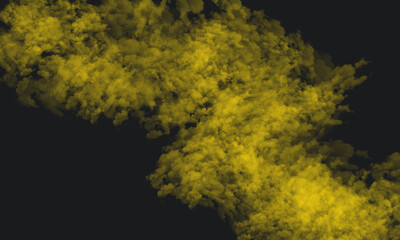 Wall Mural - A vibrant yellow cloud formation against a dark background creating a striking visual effect aloft