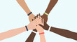 © Tho in your picture - Diverse Hands United in Teamwork and Collaboration.