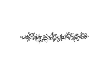 Wall Mural - black leafy floral border design - stock vector
