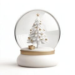 Wall Mural - white snow globe christmas festival ornament.
