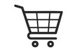 © Mr. Stocker - Simple black shopping cart icon with wheels and handle - stock vector