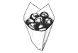 © Mr. Stocker - Hand-drawn sketch of roasted chestnuts in a paper cone - stock vector
