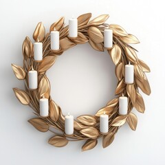 Wall Mural - candles wreath decoration festive.