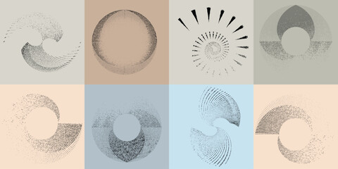 Wall Mural - sprayed black spiral.graffiti art design . noise dispersion circle logo . spray effect .grunge, grai