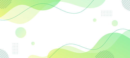 Minimalist Abstract Background with Soft Green and Yellow Fluid Shapes