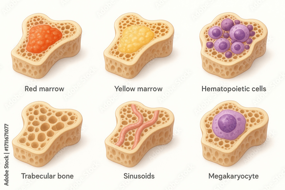 Bone Marrow Anatomy Illustration Stock Illustration | Adobe Stock
