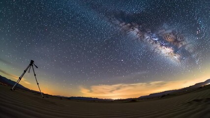 Majestic Milky Way Arch over Desert Landscape at Night