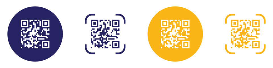 qr code icon. fake template of quick response matrix in square grid. mobile phone camera readable di