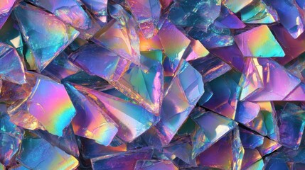Canvas Print - colorful abstract background of shimmering crystal fragments