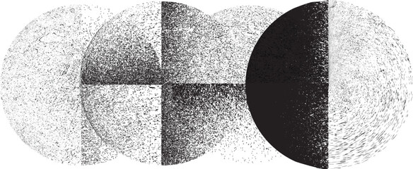 Wall Mural - sprayed black half circles composition .graffiti art design . noise textured semi circles . spray ef