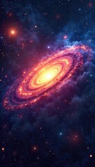 Wall Mural - Vast cosmic expanse, swirling nebulae and galaxies illustrating the immense scale and mystery of the universe's total mass A breathtaking visualization of celestial bodies , stars, mass