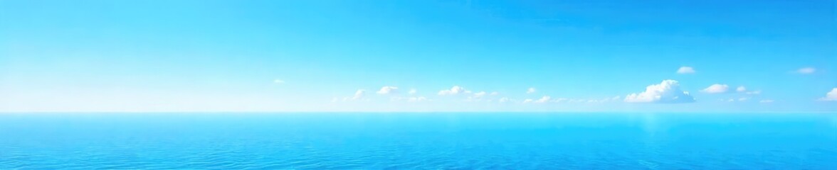 Wall Mural - Vast expanse of untouched azure, a brilliant, cloudless blue sky stretching to the horizon Perfect for backgrounds, travel, nature, or serenity themes , perspective, sun, landscape