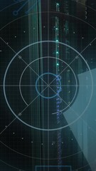Wall Mural - animation of data processing and scope scanning over computer servers