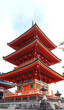 Vertical view of a temple at Kiyomizu in Kyoto, Japan
