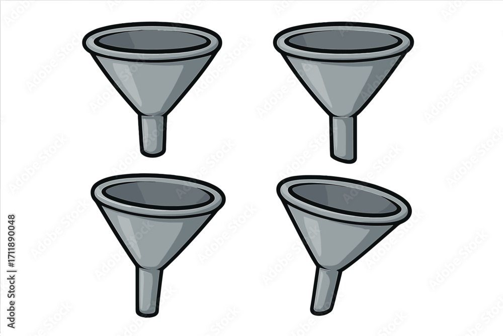 Sales funnel icon set for marketing and business. Vector cartoon ...