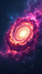 Wall Mural - Swirling Cosmic Nebula A Vibrant, Powerful Display of Untold Universe Secrets, hinting at mysteries within the vast expanse of space.  Its colorful energy radiates across the cosmos.