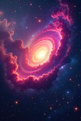 Wall Mural - Swirling nebulae in vibrant hues create a mesmerizing cosmic abstraction; a breathtaking display of celestial artistry, evoking wonder and the vastness of space , vastness, light, vibrant