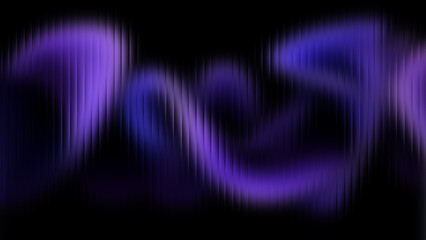 Canvas Print - Abstract Waveform Texture  Purple and Blue Ribbed Lines on Black Background for Digital Art and Motion Design