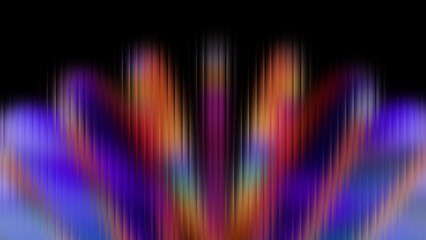 Canvas Print - Radiant Color Burst  Symmetrical Vertical Lines in Red, Orange, Yellow, Blue, Purple, and Green on Black Background