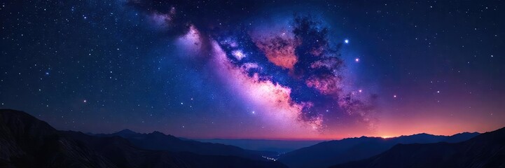 Wall Mural - Vast, inky night sky ablaze with countless twinkling stars, a breathtaking celestial panorama  Perfect for astronomy, space, and nature projects ,  ethereal,  space,  nebula