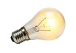 © Johnson - Isolated illuminated vintage tungsten filament light bulb, incandescent concept, technology