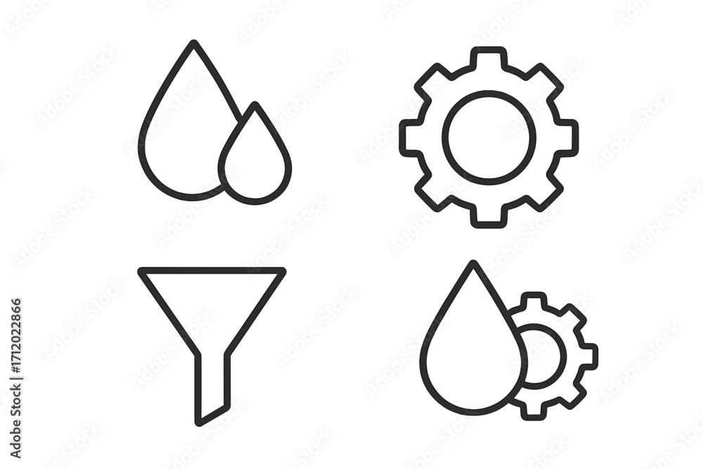 Image vectorielle Stock Oil change and fluid service icon set. Vector ...