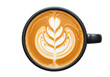 © Freya - Isolated Cup of Coffee with Latte Art Design on a Table Top Looking Down View