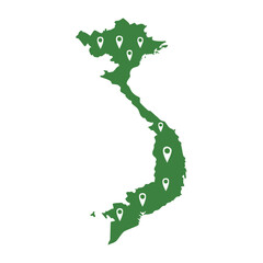 Wall Mural - Light Green Vietnam Map