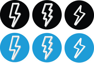 Wall Mural - 
Lightning bolt icon. Electric vector lightning logo. Electric power symbol, thunder bolt flash icon.

