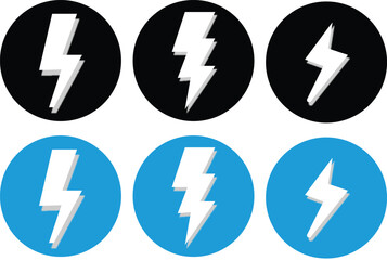 Wall Mural - 
Lightning bolt icon. Electric vector lightning logo. Electric power symbol, thunder bolt flash icon.
