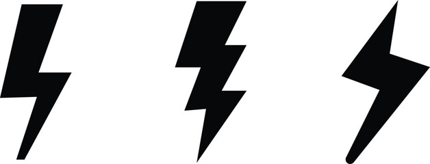 Wall Mural - 
Lightning bolt icon. Electric vector lightning logo. Electric power symbol, thunder bolt flash icon.
