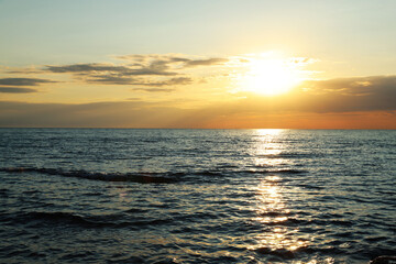 Wall Mural - picturesque view of beautiful sea at sunrise