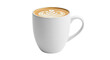 © Ari - Isolated cappuccino in a white mug with latte art for breakfast at a coffee shop today