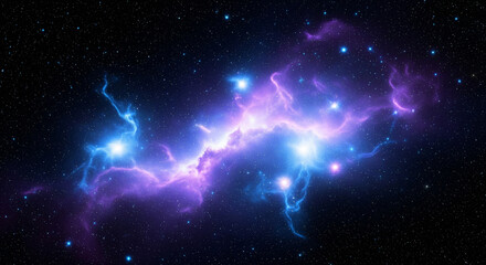 Wall Mural - Vibrant Cosmic Nebula with Glowing Stars and Gas

A stunning and vibrant digital illustration of a cosmic nebula, a beautiful cloud of glowing gas and dust in deep space