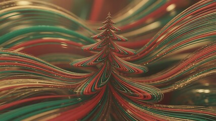 Abstract Christmas Tree Swirls green