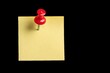 © PNG World - Yellow blank sticky note paper with a red pushpin is a business office reminder message.