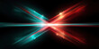 © Rachakrit - Intersecting light beams in red and blue create dynamic glowing X shape with futuristic and energetic feel