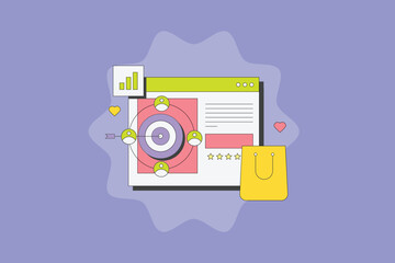 Wall Mural - ecommerce business using targeted marketing campaigns based on audience demographics and customer be
