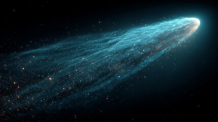 Wall Mural - Glowing Comet Trail with Sparkling Particles